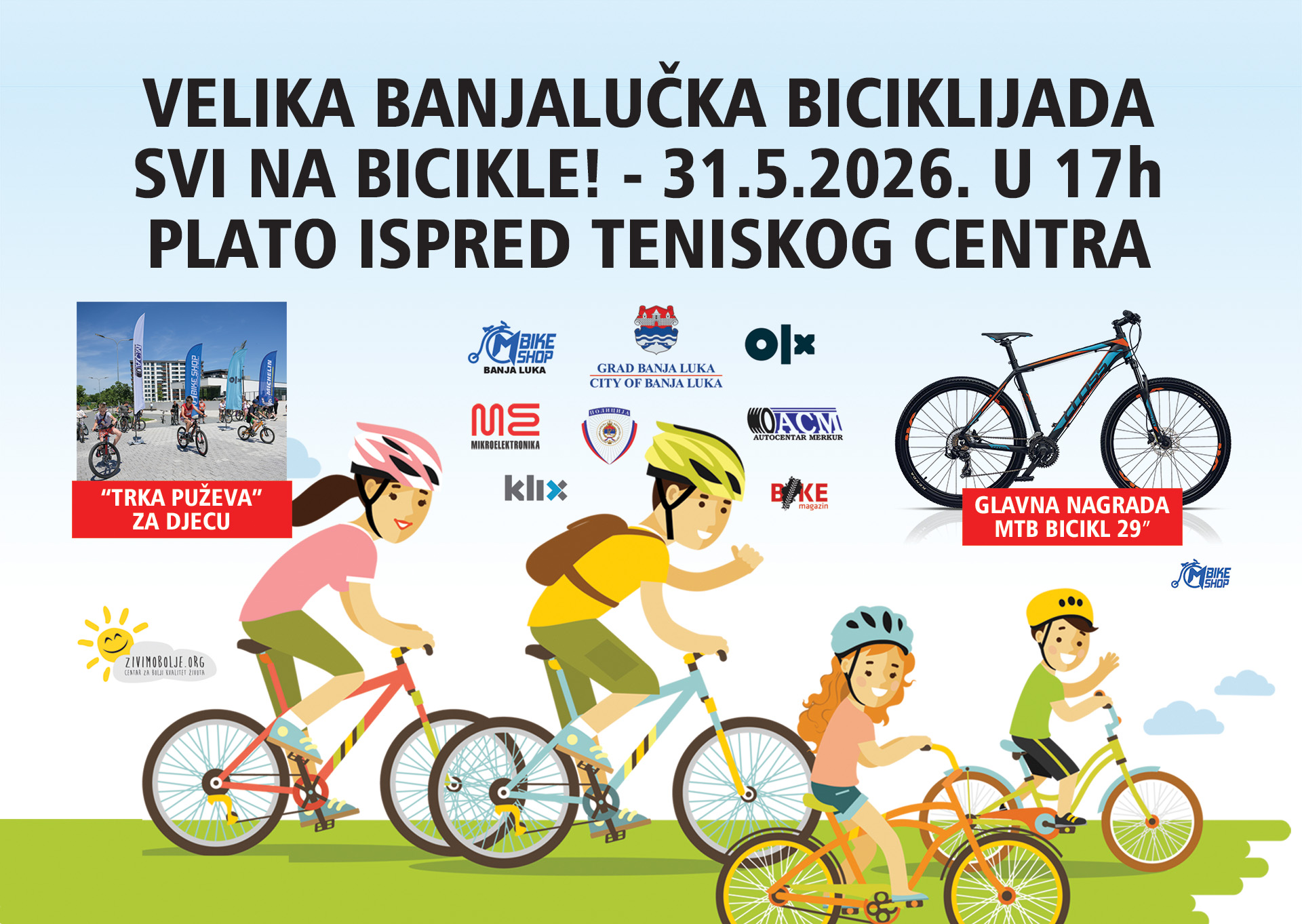 VELIKA BANJALUČKA biciklijada „Svi na bicikle!“ 31. maja